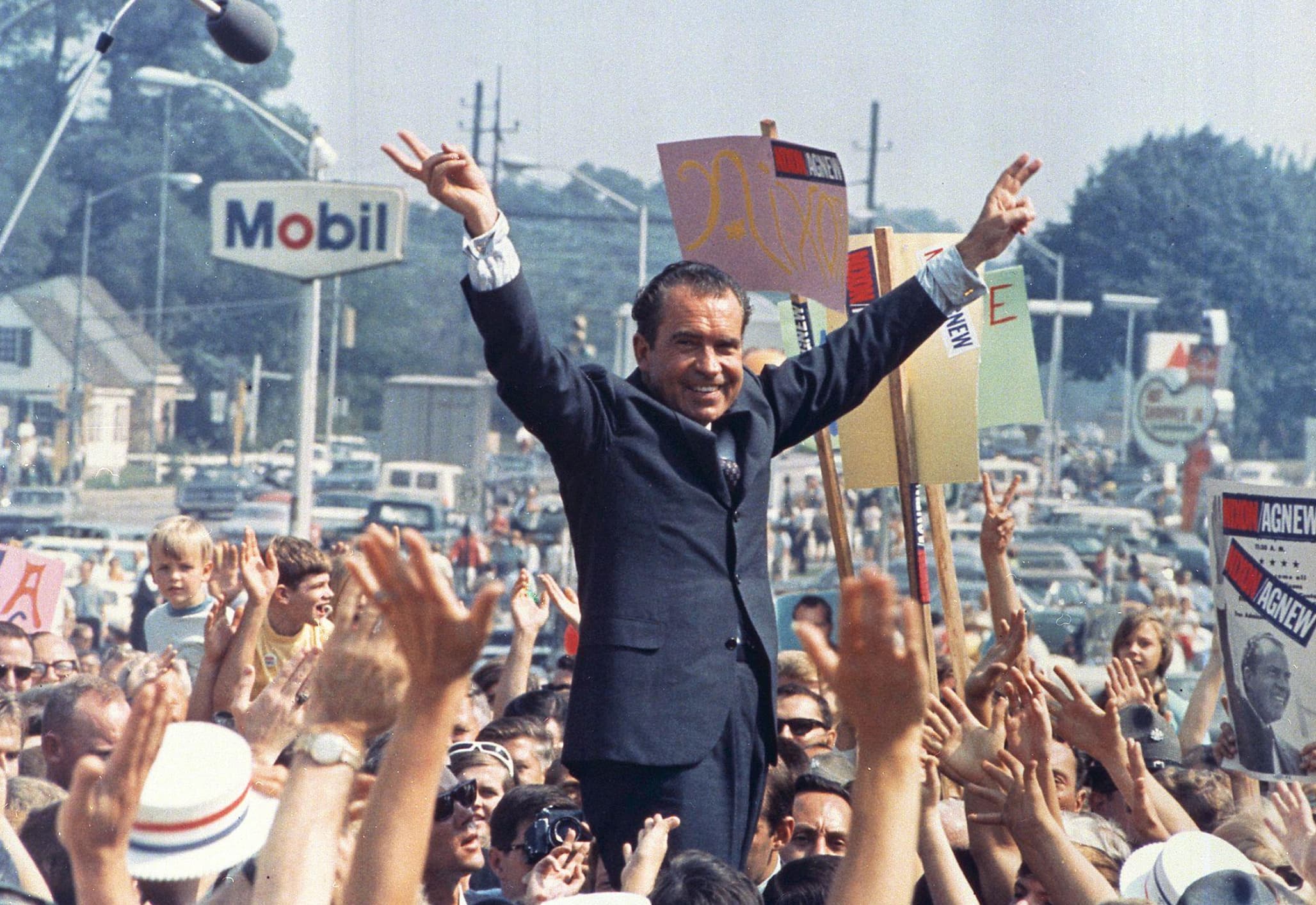 “Richard Nixon campaign rally in Paoli, Pennsylvania, July 1968.”